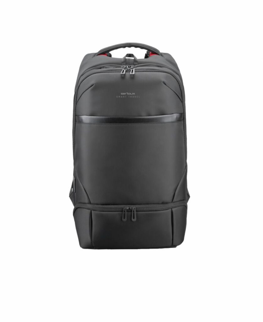 Rucsac laptop Serioux Smart Travel ST9588, rezistent la apa, port USB, 15.6″, Negru