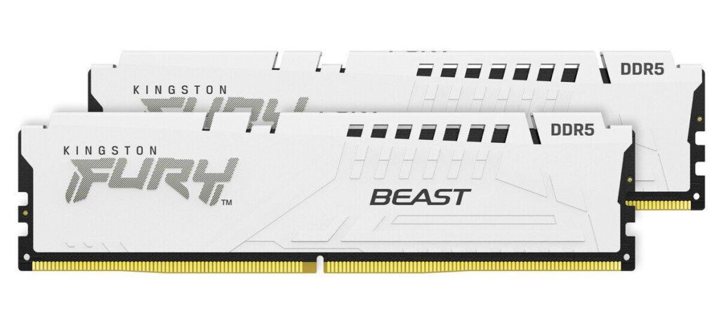 Memorie Kingston FURY Beast White 64GB(2x32GB) DDR5 6000MHz CL30 KF560C30BWEK2-64 – AMD EXPO