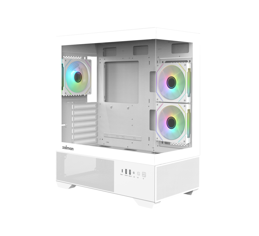 Carcasa ATX Semi-tower Zalman CHRONIX WHITE, alb, 215x215x610mm, 7 sloturi de expansiune, fara sursa de alimentare