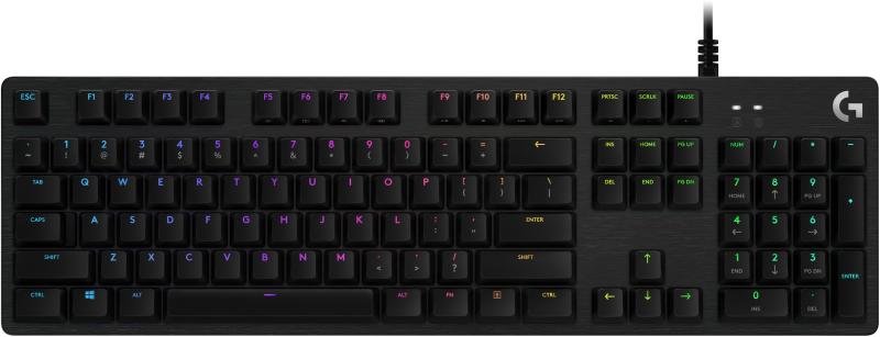 Tastatura mecanica gaming Logitech G512 RGB Lightsync, Switch GX Red, US Layout, Negru carbon