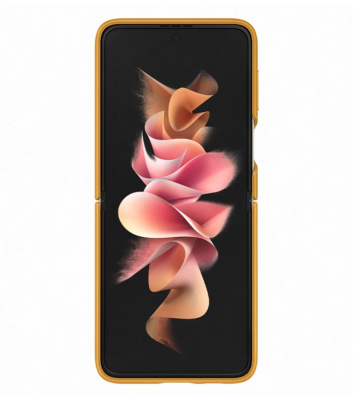 Husa de protectie Samsung Leather Cover pentru Galaxy Z Flip3, YELLOW 4 Husa de protectie Samsung Leather Cover pentru Galaxy Z Flip3, YELLOW - imagine 4