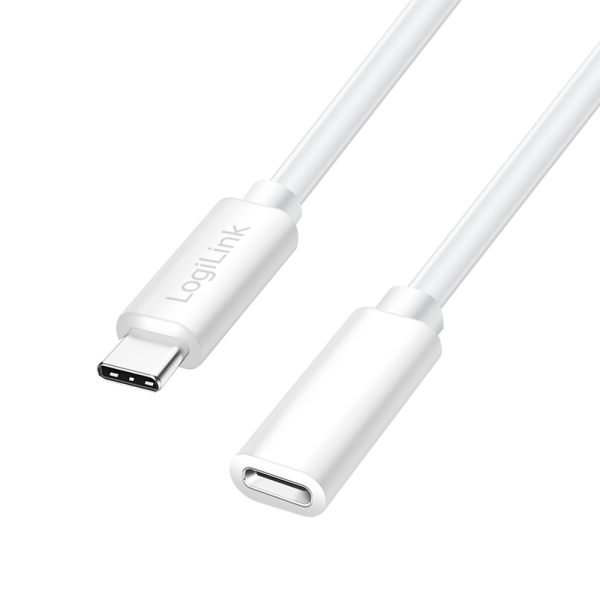 Cablu alimentare si date LOGILINK, pentru smartphone, USB 2.0, USB Type-C (T) la USB Type-C (M), 1m, PD 100W, 2 x ecranat, plastic, alb
