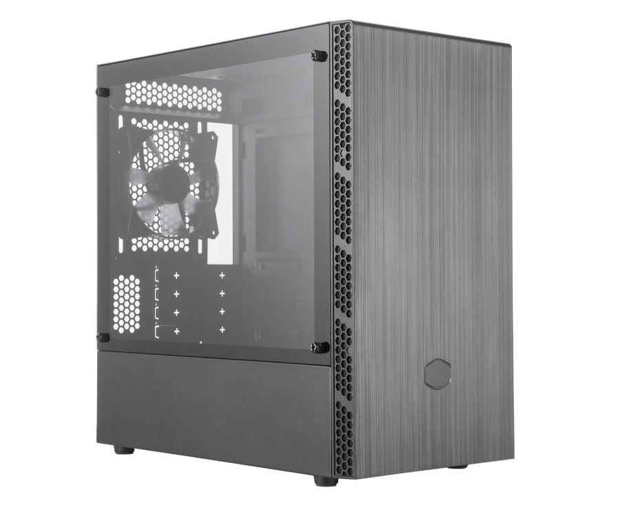 Carcasa computer, Cooler Master, Midi, MasterBox MB400L, Sloturi de expansiune: 3.5″ x 2; 2.5″ x 2, 120 mm x 1 ventilator, 1 x conector jack de 3,5 mm, conector USB x 2, Negru