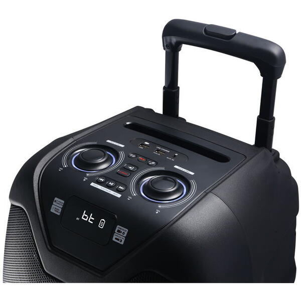 Boxa portabila Akai ABTS-X10 Plus, 50 W, Bluetooth, USB, FM Radio, Microfon inclus, Negru 2 Boxa portabila Akai ABTS-X10 Plus, 50 W, Bluetooth, USB, FM Radio, Microfon inclus, Negru - imagine 2