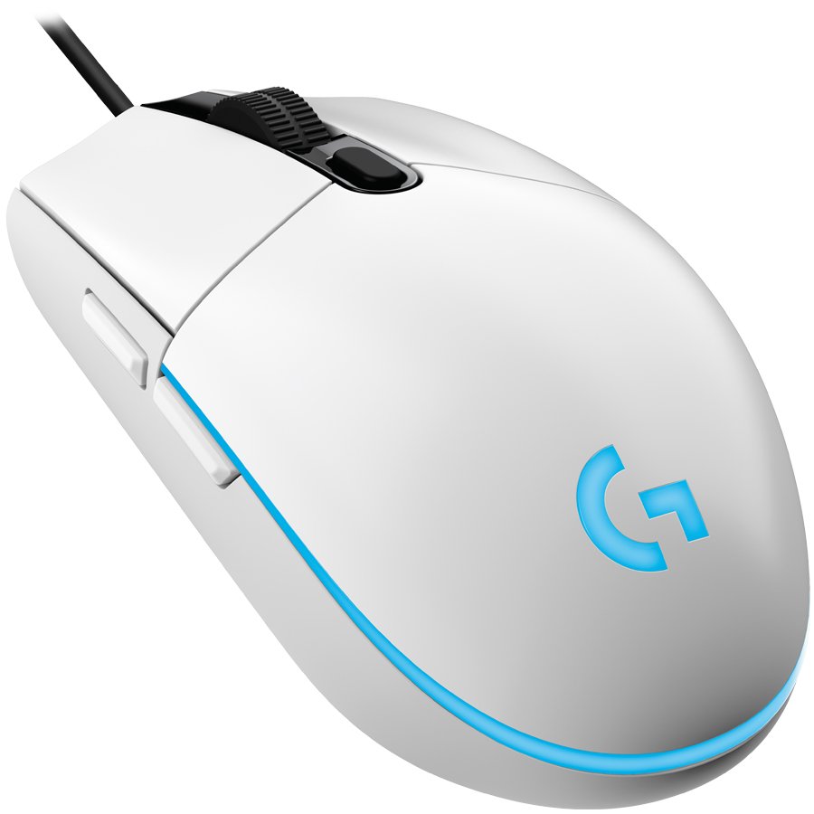 Mouse gaming Logitech G203, iluminare RGB LightSync, Alb