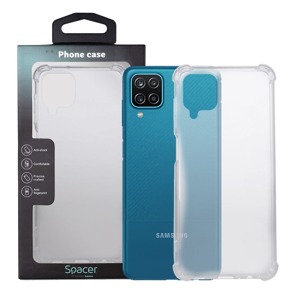 Husa de protectie Spacer pentru Samsung Galaxy A12, material flexibil TPU, Transparenta