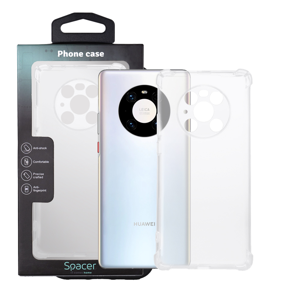 Husa de protectie Spacer pentru Huawei Mate 40 Pro, material flexibil TPU, Transparenta
