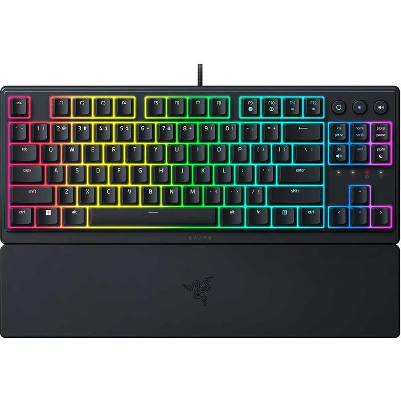 Tastatura gaming mecanica Razer Ornata V3 Tenkeyless, Razer Mecha-Membrane Switches, iluminare Chroma RGB, US layout, material taste ABS cu gravare laser si acoperire UV, Negru