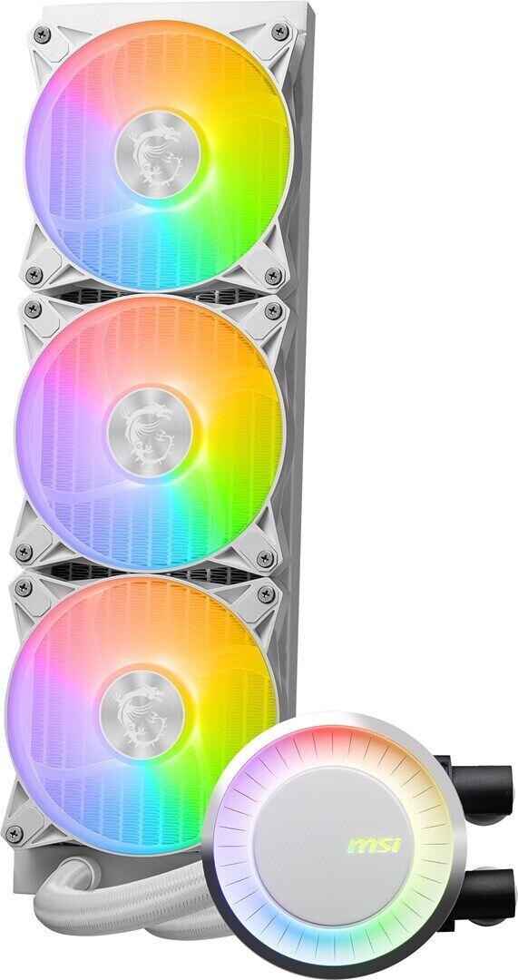 Cooler MSI MAG CORELIQUID E360 WHITE, Racire cu lichid, AIO 360mm, RGB, Intel/ AMD, Alb 5 Cooler MSI MAG CORELIQUID E360 WHITE, Racire cu lichid, AIO 360mm, RGB, Intel/ AMD, Alb - imagine 5