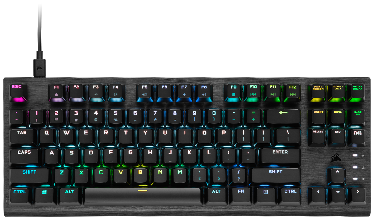 Tastatura gaming mecanica Corsair K60 RGB TKL, switch Corsair OPX optic, PBT Doubleshot Keycaps, 8000Hz Pooling rate, cablu USB Detasabil, Negru 1 Tastatura gaming mecanica Corsair K60 RGB TKL, switch Corsair OPX optic, PBT Doubleshot Keycaps, 8000Hz Pooling rate, cablu USB Detasabil, Negru