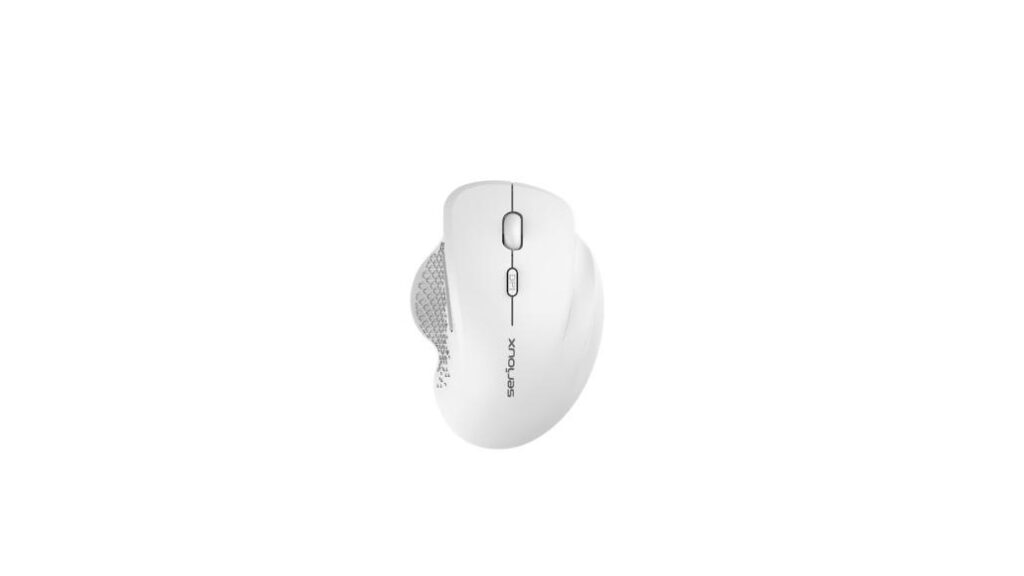Mouse Serioux Glide 515, 1600 dpi, click silentios, ergonomic, alb