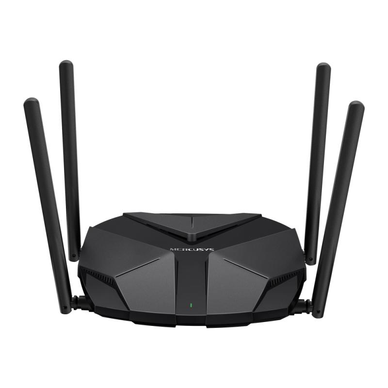 ROUTER MERCUSYS, AX3000, 1× 2.5 Gbps WAN port, 1× 2.5 Gbps LAN port si 3× GE LAN, dual band 2.4 / 5 Ghz, 4 x antene externe, „MR85X” (timbru verde 0.8 lei)