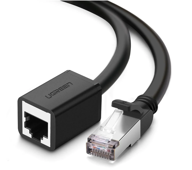 Extensie cablu Ethernet UGREEN Cat 6 FTP Male/Female 0.5m negru