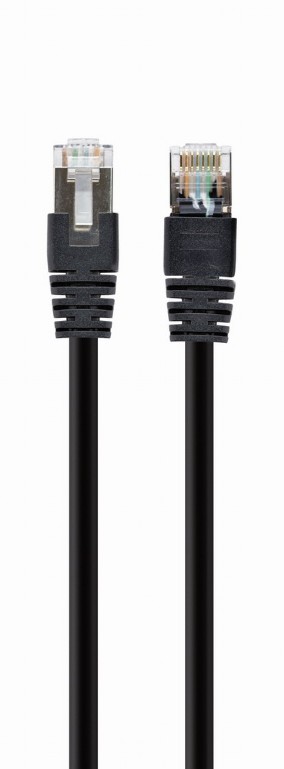 Cablu S/FTP GEMBIRD Cat6a, LSZH, cupru, 1 m, negru, AWG27, dublu ecranat PP6A-LSZHCU-BK-1M