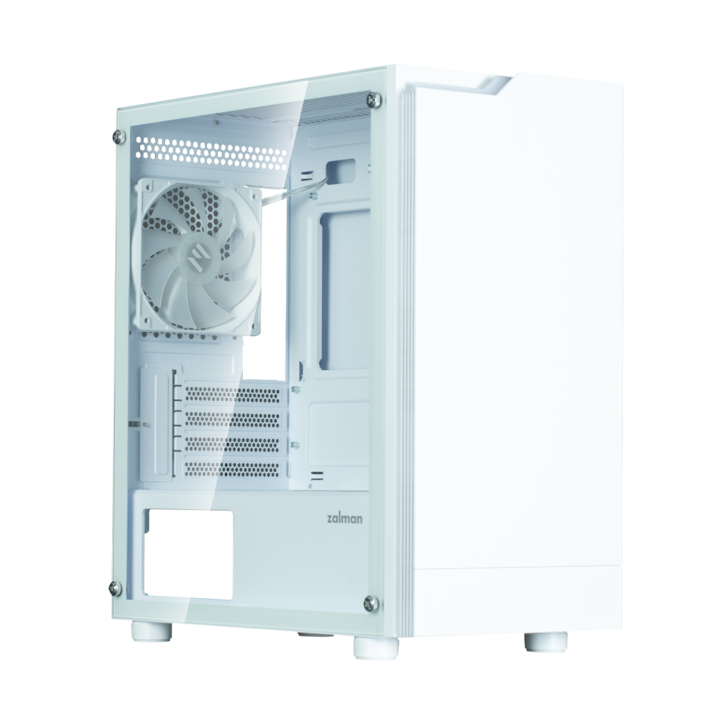 Carcasa Zalman T4 Plus RGB, sticla securizata, alba, microATX, 385x208x425mm, 1 ventilator 12cm