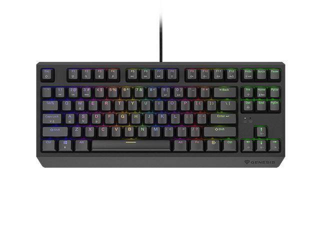 Tastatura mecanica pentru gaming cu fir Genesis Thor 230 TKL, RGB, Switch Linear, Lungime cablu 1.6m, Negru