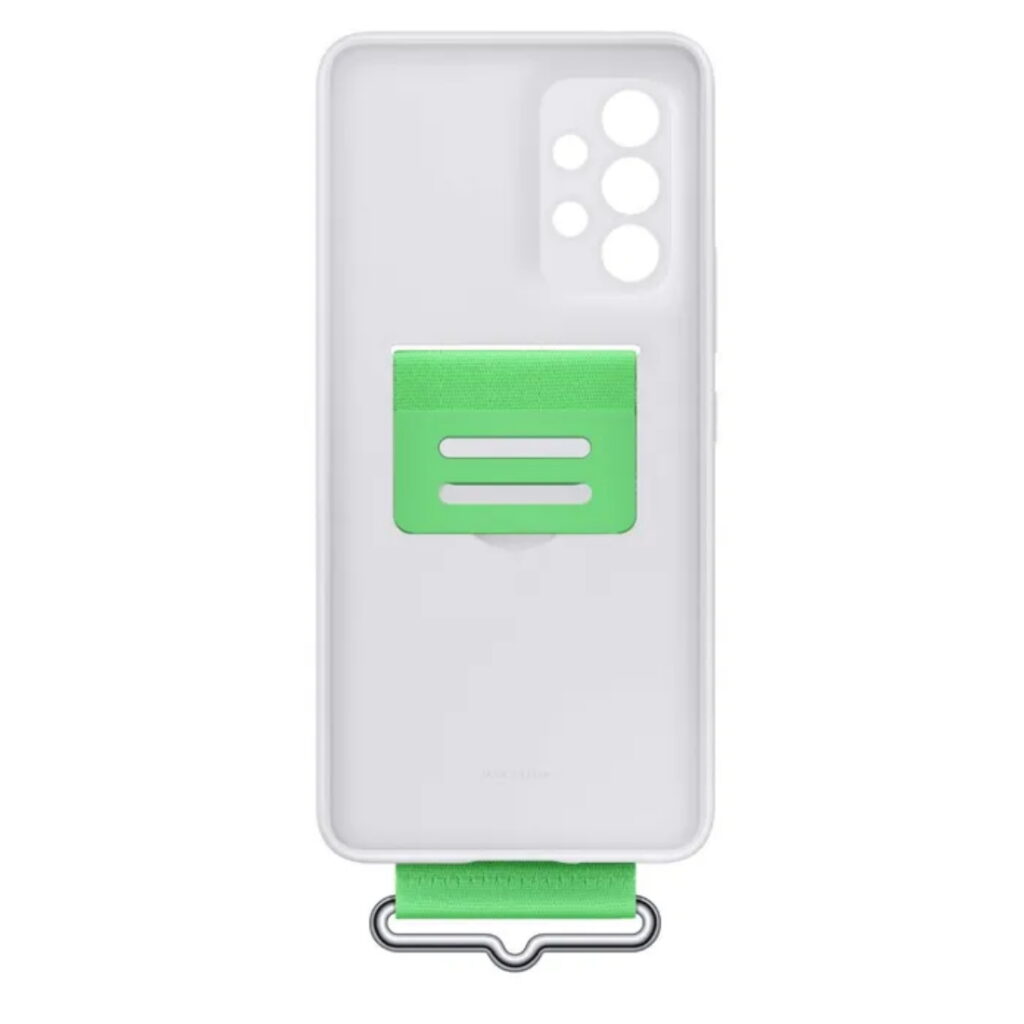 Husa de protectie Samsung Silicone Cover with Strap pentru Galaxy A53 5G, White