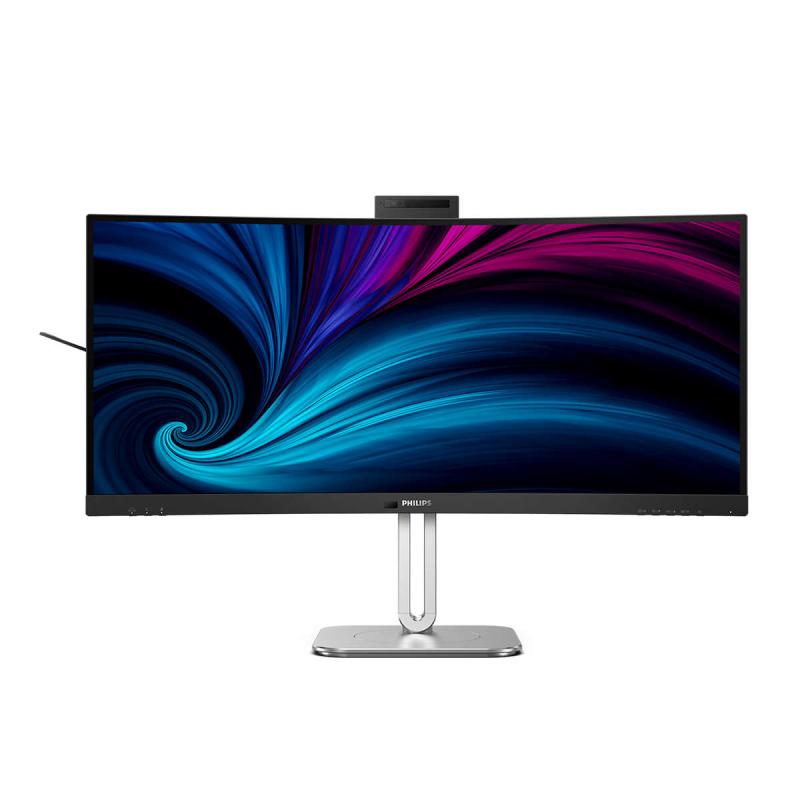 Monitor PhilipsCurbat , 34″, VA, WQHD, 120Hz, 4ms, HDR400, FlickerFree, Boxe 5W x 2, Webcam, HA, HDMI, DisplayPort, USB, hub, USC-C, KVM, RJ45, 34B2U6603CH/00, Negru