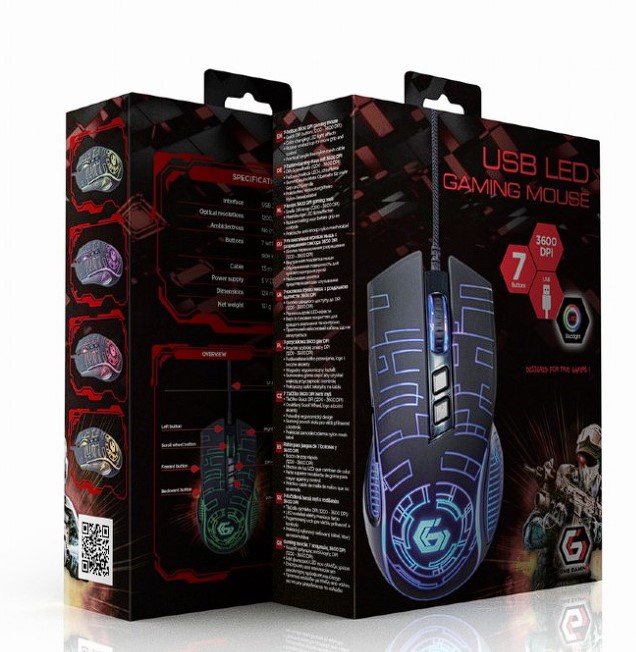 Mouse gaming, Gembird 3600 dpi, iluminare, 1.5m, Negru, MUSG-RGB-01 4 Mouse gaming, Gembird 3600 dpi, iluminare, 1.5m, Negru, MUSG-RGB-01 - imagine 4