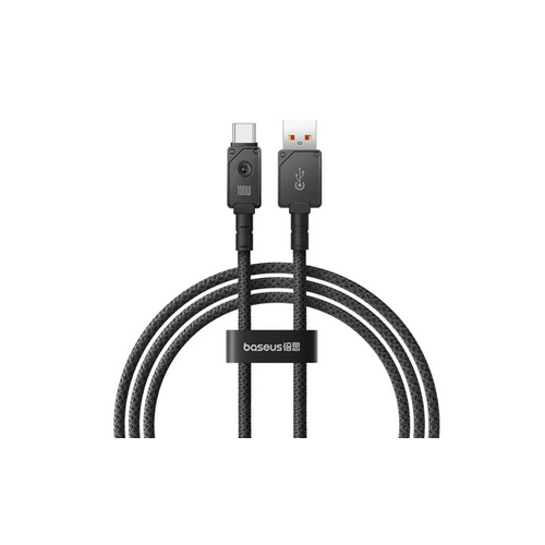 Cablu alimentare si date Baseus Unbreakable, Fast Charging Data Cable pentru smartphone, USB la USB Type-C 100W, 2m, braided aliaj zinc, negru