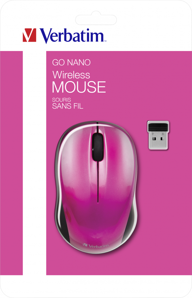 Mouse wireless Verbatim Go Nano,1600 dpi, USB, Roz 4 Mouse wireless Verbatim Go Nano,1600 dpi, USB, Roz - imagine 4