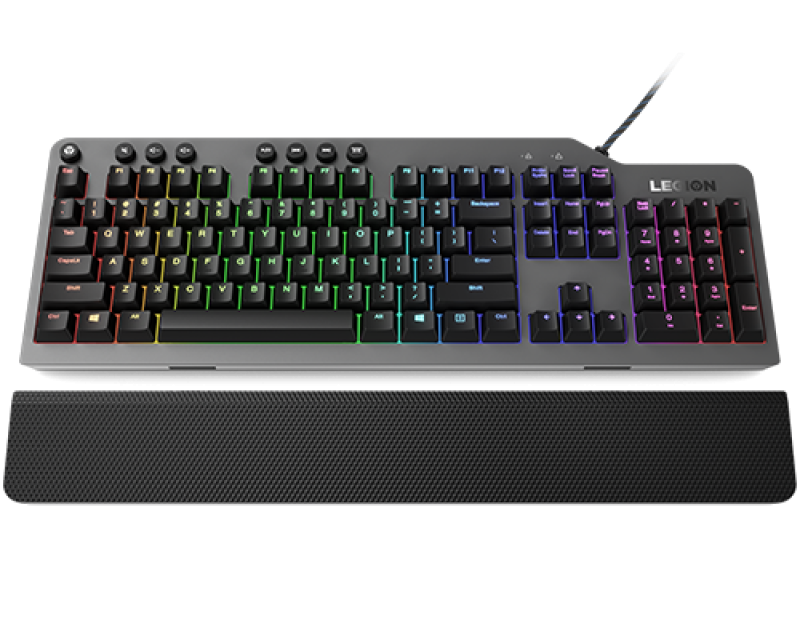 Tastatura gaming mecanica Lenovo Legion K500, iluminare RGB, switch Red, taste multimedia, Iron Grey