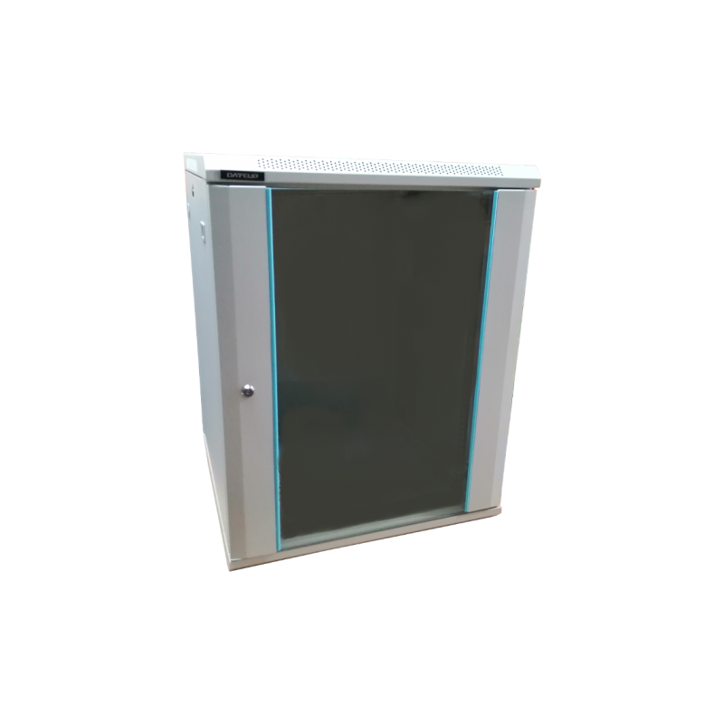 Rack 12U 600×600, montare pe perete, usa din sticla, panouri laterale detasabile si securizate, dezasamblat, culoare gri RAL 7035, DATEUP „MP.6612.9000”