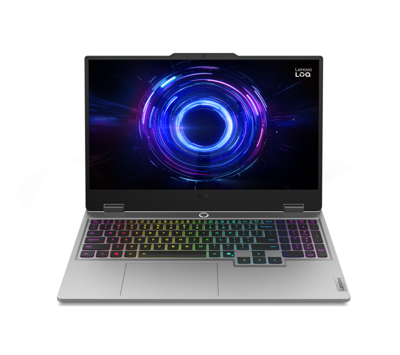 Laptop Gaming Lenovo LOQ 15IRX10 cu procesor Intel® Core™ i7-14700HX pana la 3.9GHz, 15.6”. Full HD, 32GB LPDDR5x RAM, 1TB SSD, NVIDIA® GeForce RTX™ 5050 8GB GDDR7, No OS, Luna Grey