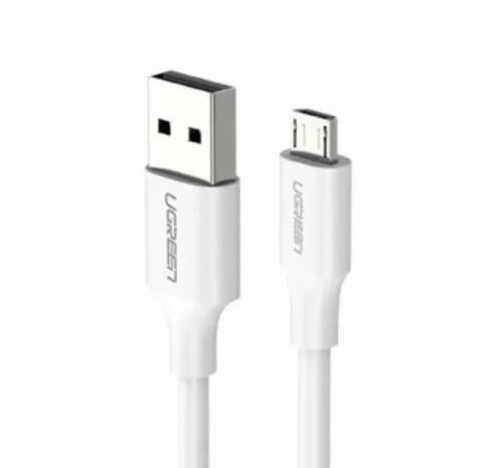 Cablu alimentare si date Ugreen, US389, Fast Charging Data Cable pt. smartphone, USB 2.0 (T) la Micro-USB (T) 5V/2.4A, 0.5m, alb