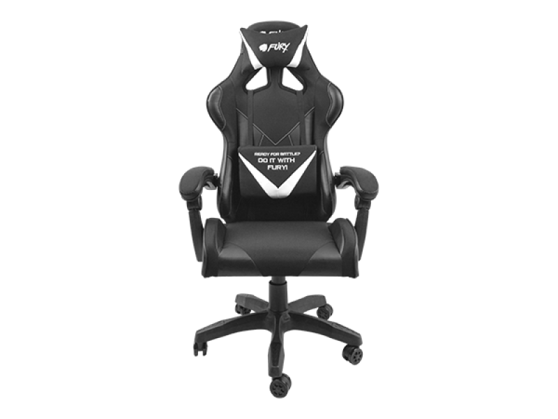 Scaun gaming, Fury, Poliester/Piele ecologica, Negru