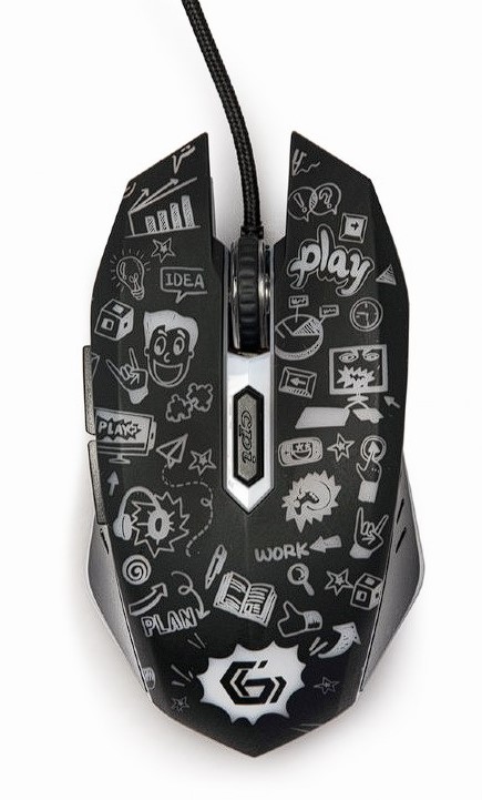 Mouse gaming, Gembird 3600 dpi, iluminare, 1.5m, Negru, MUS-6B-GRAFIX-01
