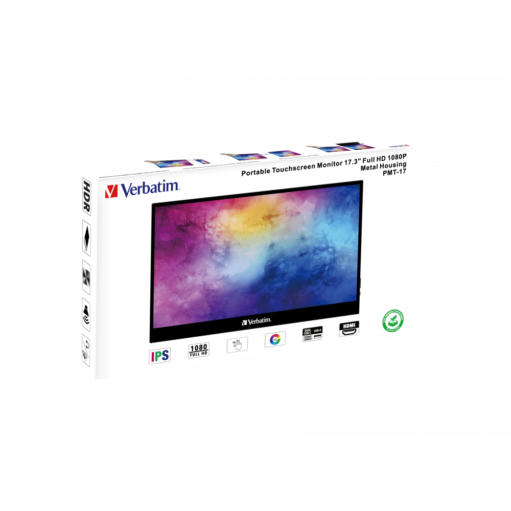 Monitor Portabil Touchscreen LED IPS Verbatim, 17.3'', Full HD, 6ms, HDR, FreeSync, 2x USB-C, HDMI, USB, PMT-17 2 Monitor Portabil Touchscreen LED IPS Verbatim, 17.3'', Full HD, 6ms, HDR, FreeSync, 2x USB-C, HDMI, USB, PMT-17 - imagine 2