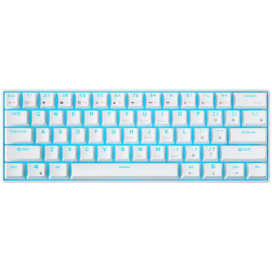 Tastatura mecanica gaming Royal Kludge 61 taste hotswap, RGB, Keycaps ABS double shot, wireless usb, BT, switch brown, alb, RK61