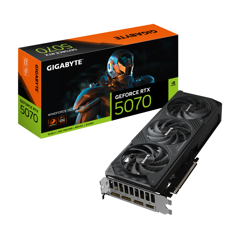 Placa video GIGABYTE GeForce RTX™ 5070 WINDFORCE OC SFF, 12GB GDDR7, 192-bit