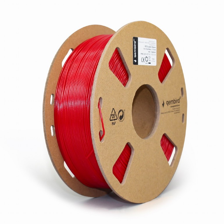 Filament imprimanta 3D Gembird TIF0561D0 PET-G 1,75 mm 1 kg rosu
