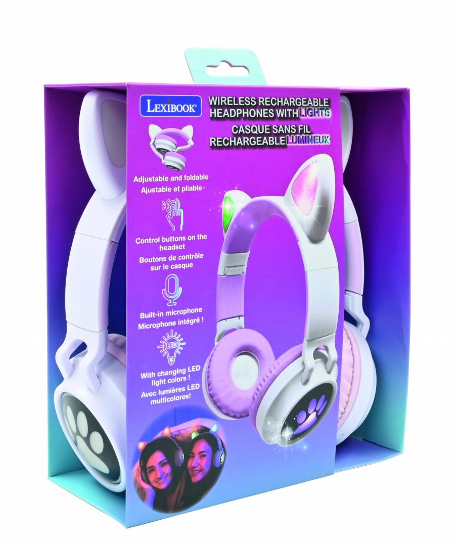 Casti Bluetooth fara fir, Lexibook, Alb/Mov 3 Casti Bluetooth fara fir, Lexibook, Alb/Mov - imagine 3