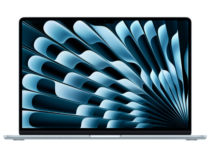 Laptop Apple MacBook Air 15″, cu procesor Apple M4, 10 nuclee CPU si 10 nuclee GPU, 16GB RAM, 256GB, Sky Blue, Tastatura Internationala, Manual RO