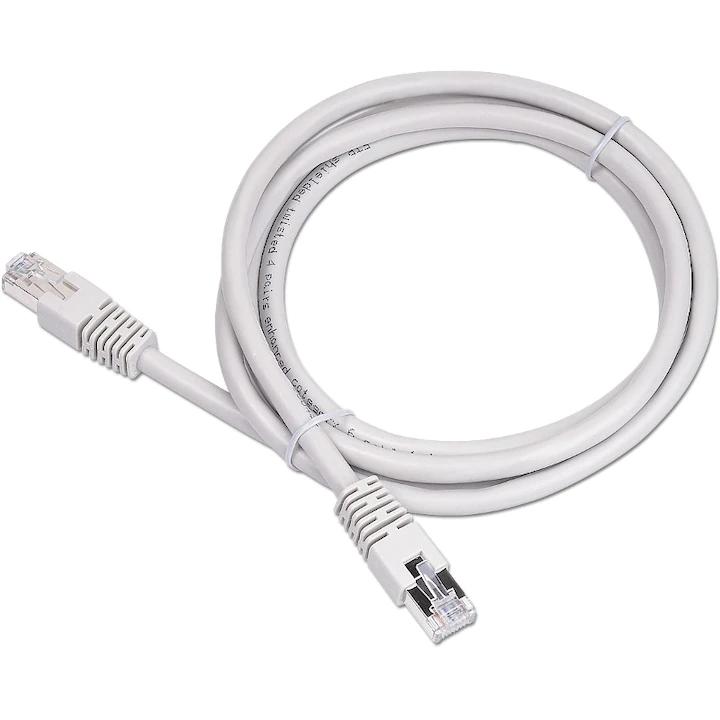 Patch cord S/FTP Spacer Cat6, 2m, alb, cupru-aluminiu
