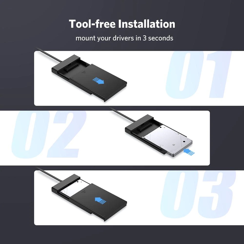 Rack extern HDD 2.5 inch UGREEN US221, USB, SATA, Negru 4 Rack extern HDD 2.5 inch UGREEN US221, USB, SATA, Negru - imagine 4