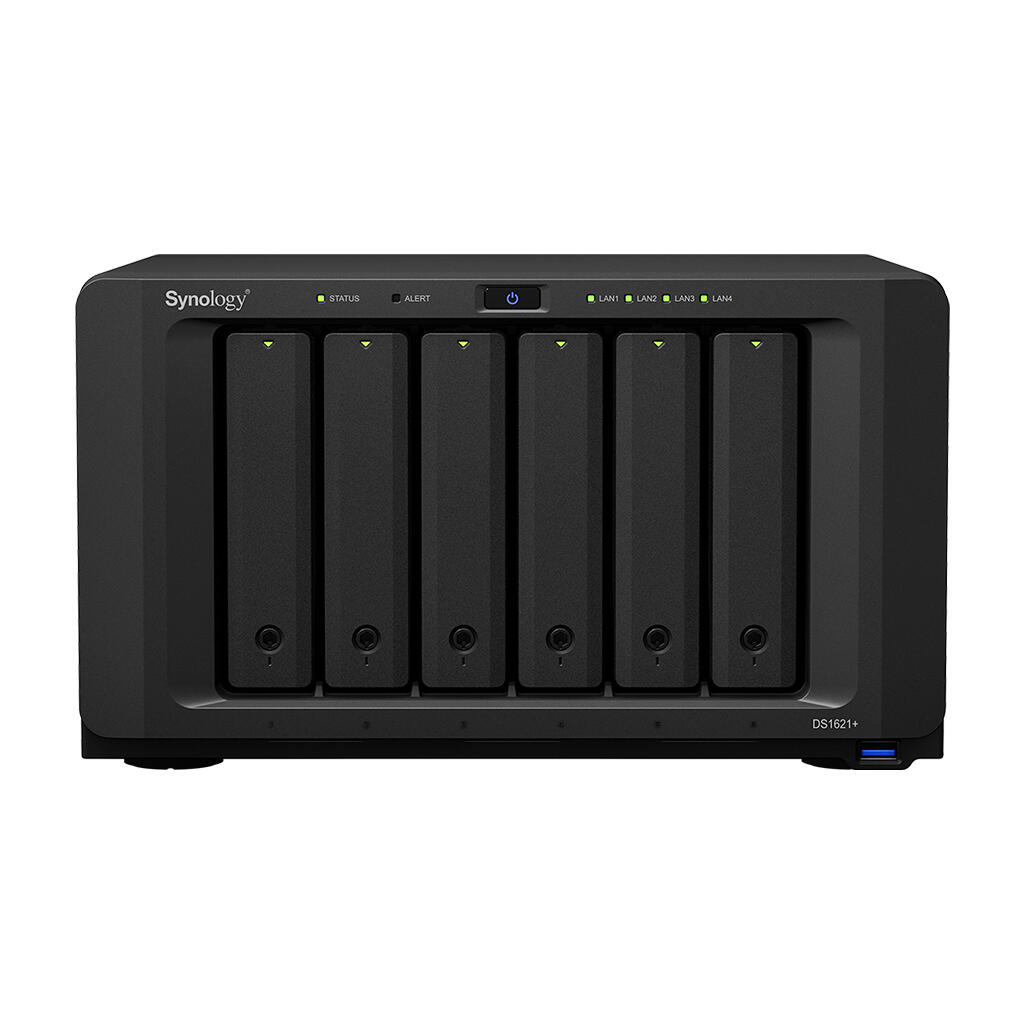 Network Attached Storage Synology DS1621+ DiskStation cu procesor AMD Ryzen V1500B 2.2GHz, 6-Bay, 4GB DDR4