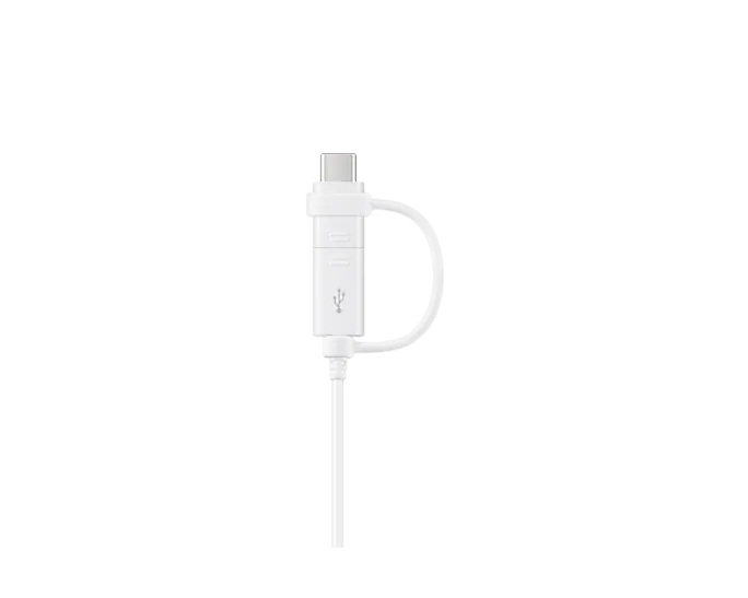 Cablu de date/incarcare Samsung, combo, Micro Usb, Type-C, White