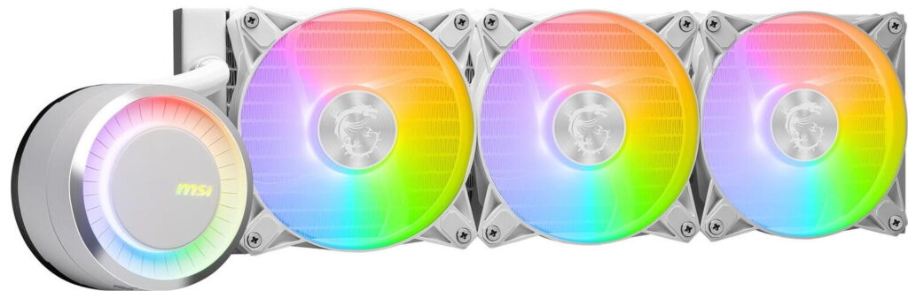 Cooler MSI MAG CORELIQUID E360 WHITE, Racire cu lichid, AIO 360mm, RGB, Intel/ AMD, Alb