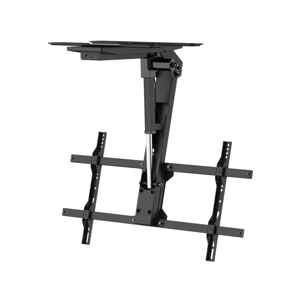 Suport TV de tavan Motorizat Serioux TVM0748D, reglabil. 43″-86″ (109cm-218cm), Negru