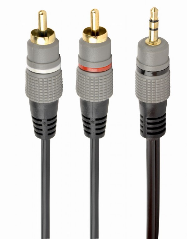 Cablu audio Gembird stereo 3.5 mm jack la 2 x RC), 1.5m, conectori auriti, CCA-352-1.5M