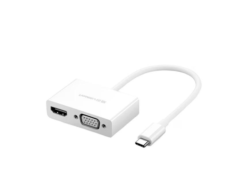 Adaptor video Ugreen USB Type C – HDMI / VGA white (MM123)
