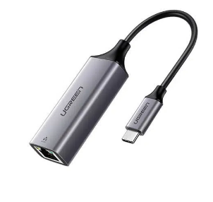 Adaptor de retea, Ugreen, „CM199” USB Type-C, adaptor Gigabit LAN, LED, Gri