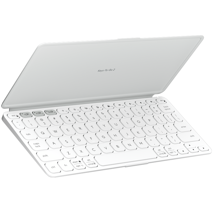 Tastatura Wireless Portabila Logitech Keys-To-Go 2, BT, Multidevice, MultiOS, Pale Grey
