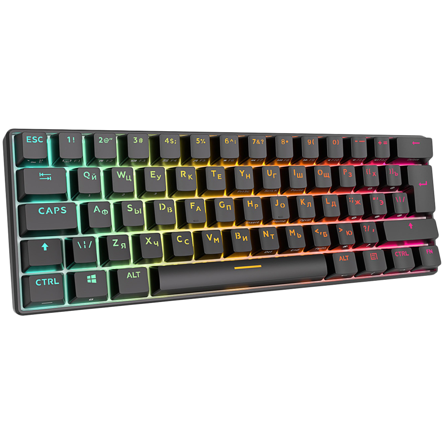 Tastatura mecanica gaming Royal Kludge RK61, 61 taste, hotswap, RGB, Keycaps ABS double shot, wireless, portabila, negru, RK61 2 Tastatura mecanica gaming Royal Kludge RK61, 61 taste, hotswap, RGB, Keycaps ABS double shot, wireless, portabila, negru, RK61 - imagine 2
