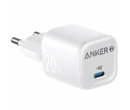 Incarcator retea Anker Zolo USB-C 20W Power Delivery 3.0 Fast Charging Alb