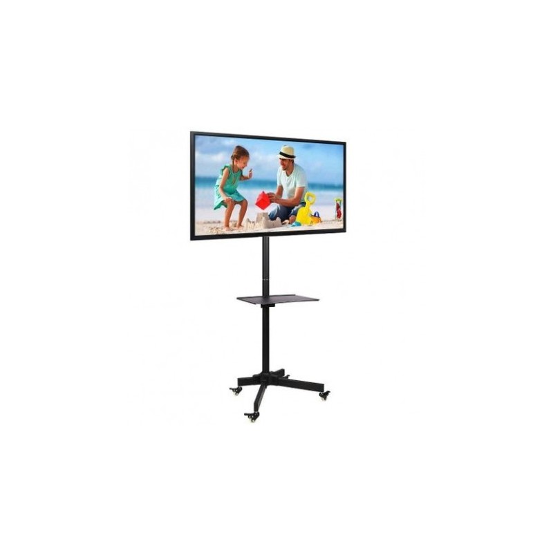 Stand Tv Mobil + Raft Dvd, Reglabl, 23-55 Inch, Vesa 400X400, 25Kg, Negru, Techly Ica-Tr21 100730 „Ica-Tr21”